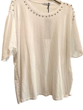 Damen Shirt weiss mit Nieten – bis Gr. 44 – Damenmode Live Shopping