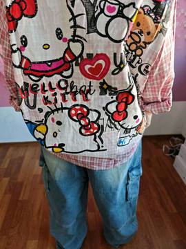 Damen Bluse , mit Hello Kitty Print – bis Gr. 48 – Damenmode Live Shopping