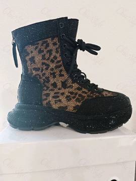 Damen Schuhe Schwarz Leo Glitzer größengerecht gefüttert – Damenmode Live Shopping